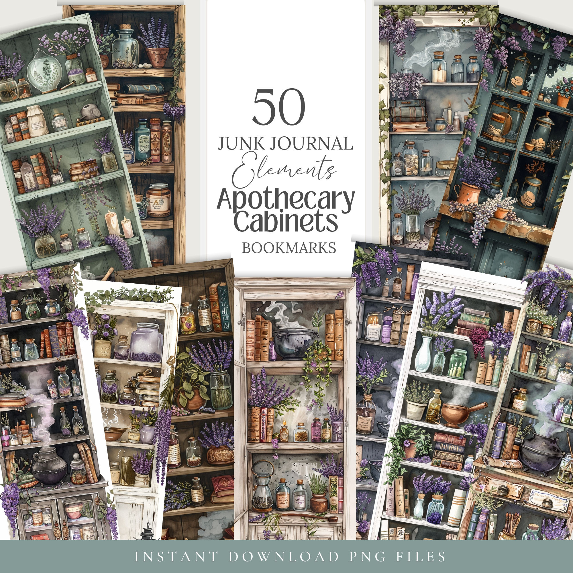 Apothecary Cabinets Bookmarks Set