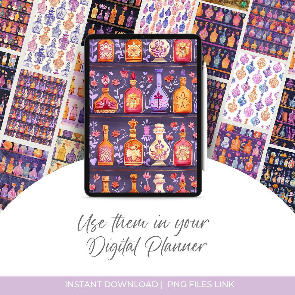Thumbnail: Potions 1 Seamless patterns Scrapbook papers
