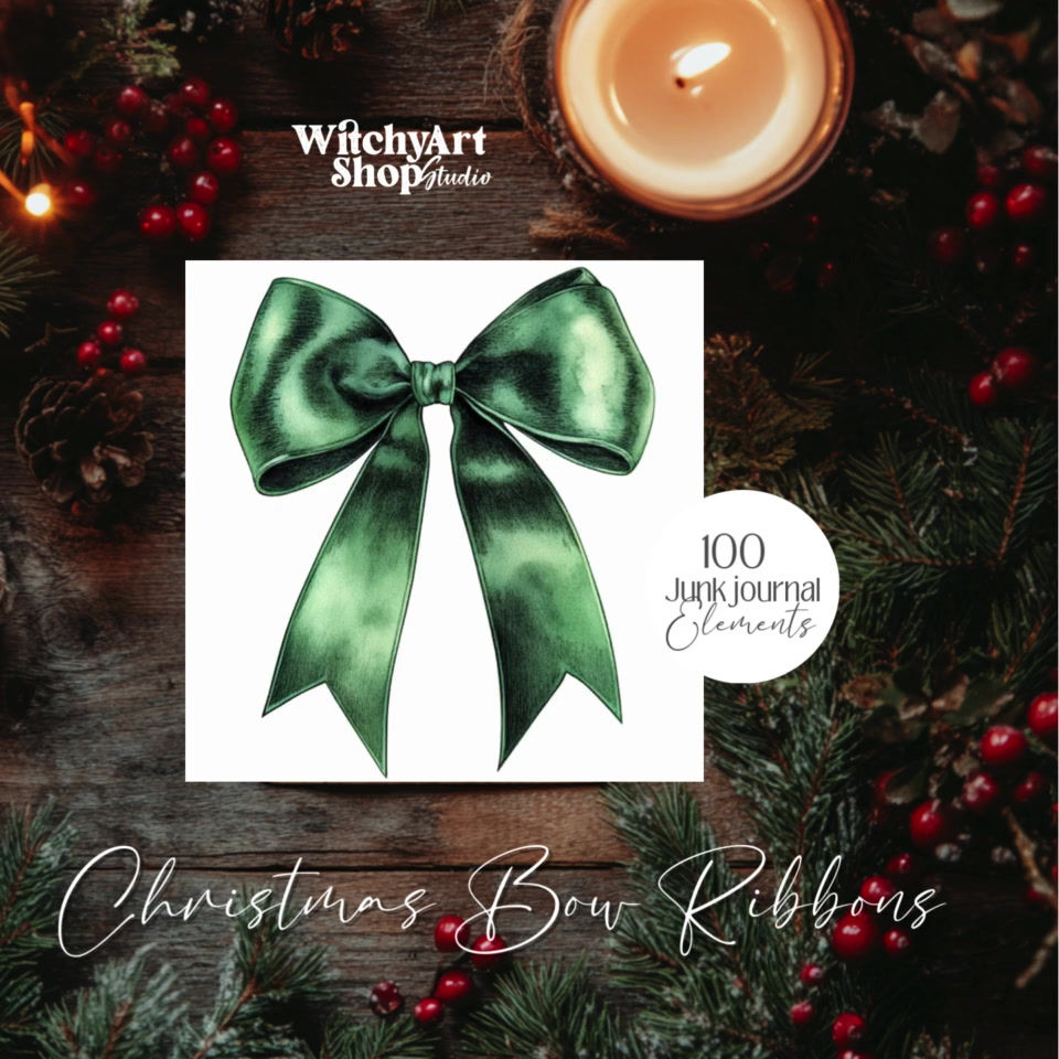 Miniatura: Christmas Bow Ribbons 102 clipart set