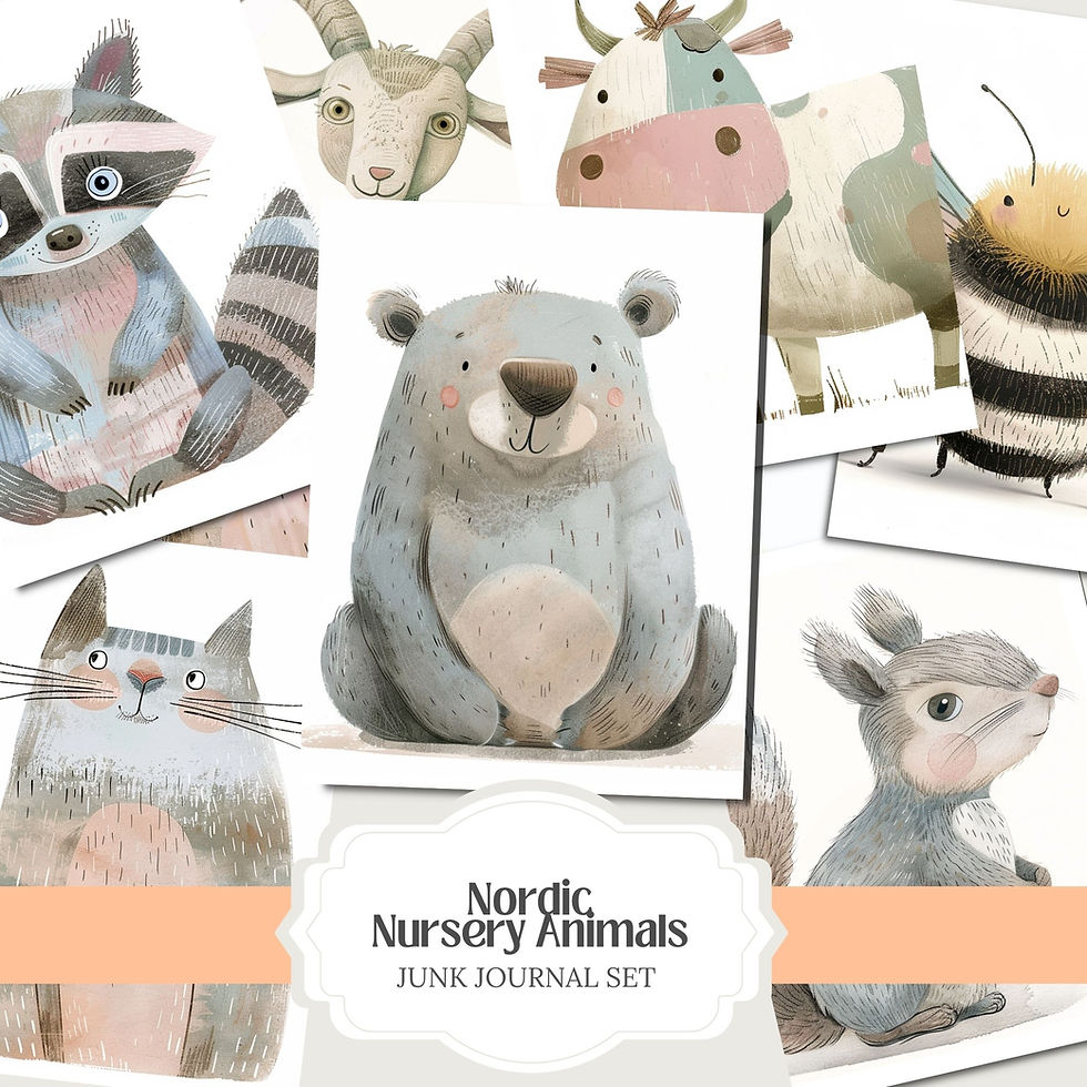 Miniatura: Nordic Style Animals Illustration Set