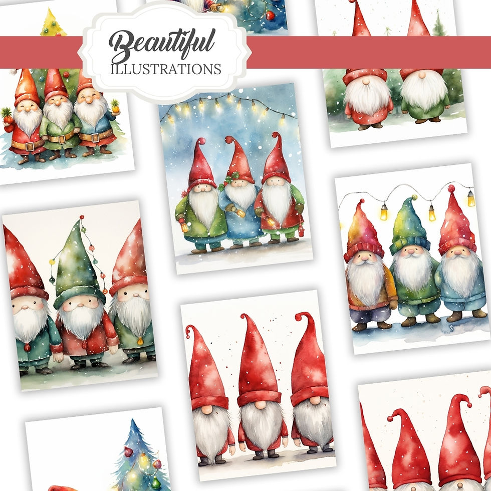 Miniatura: Christmas Gnomes Stationery Set