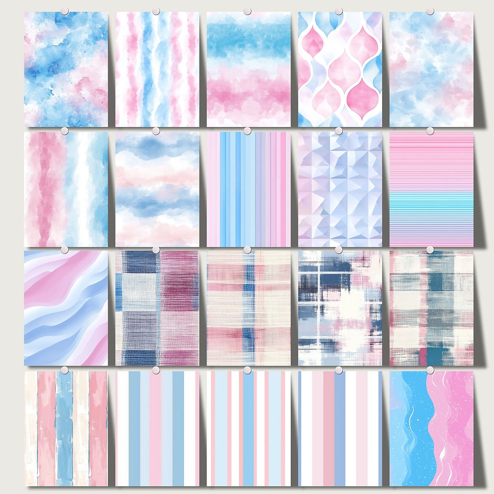 Thumbnail: Gender Reveal Baby Shower Pink and Blue Digital paper