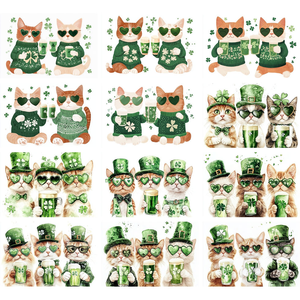 Thumbnail: St Patricks day Cats 37 clipart