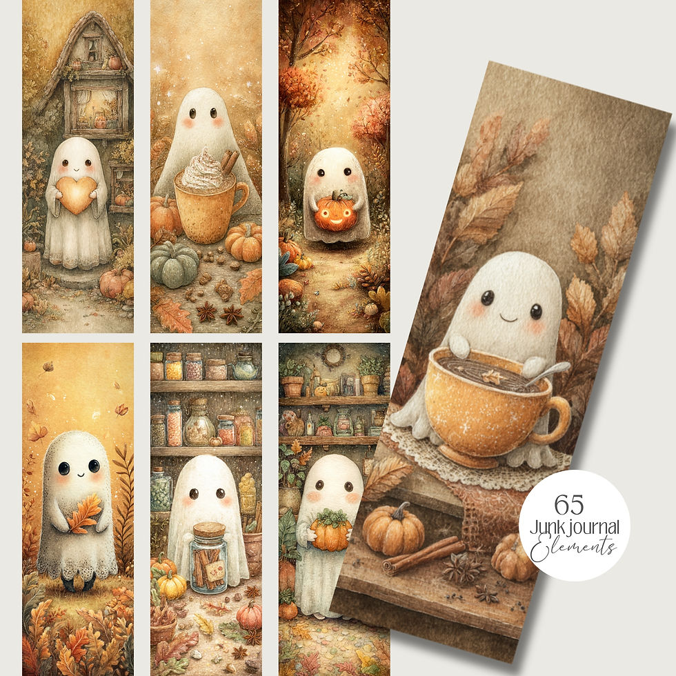 Miniatura: Cute Ghost Fall Bookmarks