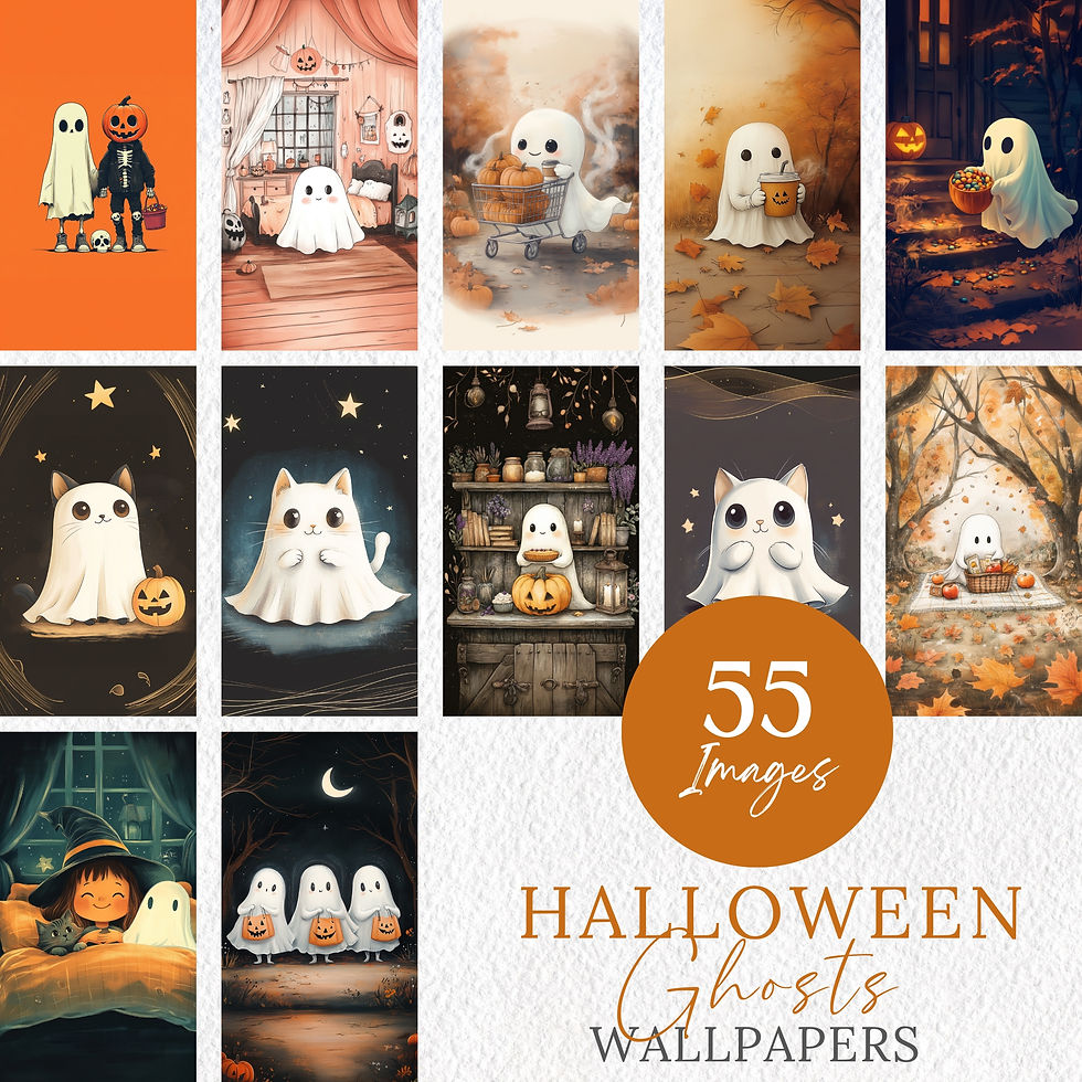 Thumbnail: Cute Ghost Phone Wallpaper Halloween Social Media PNGs