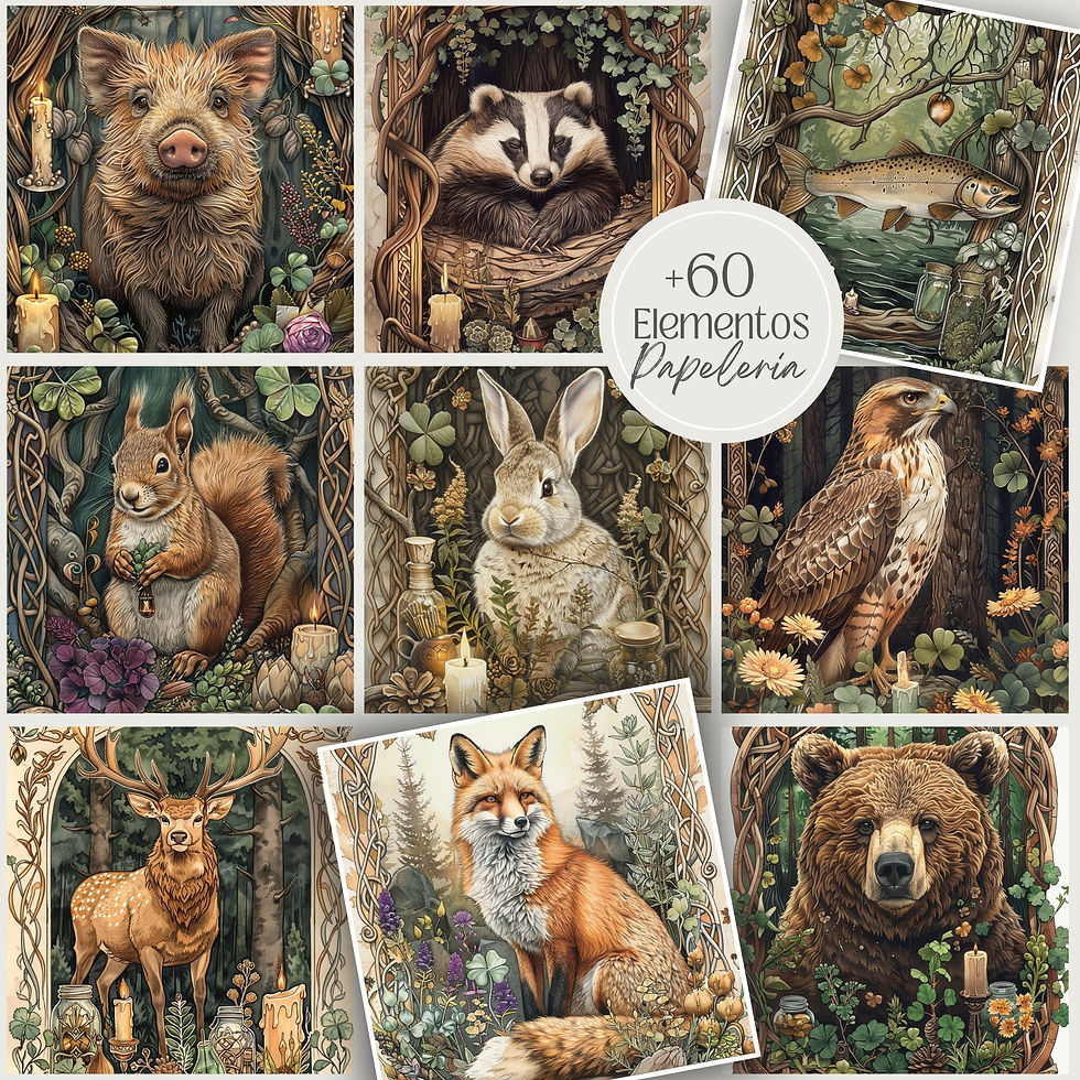 Thumbnail: Celtic Animals Illustration Covers Set