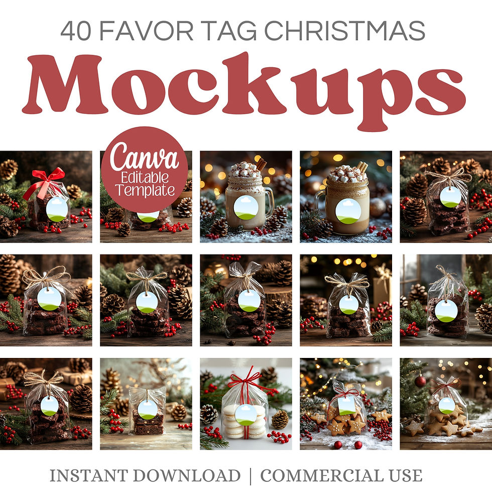 Thumbnail: Christmas Favor Tag 40 Mockup xmas Treats