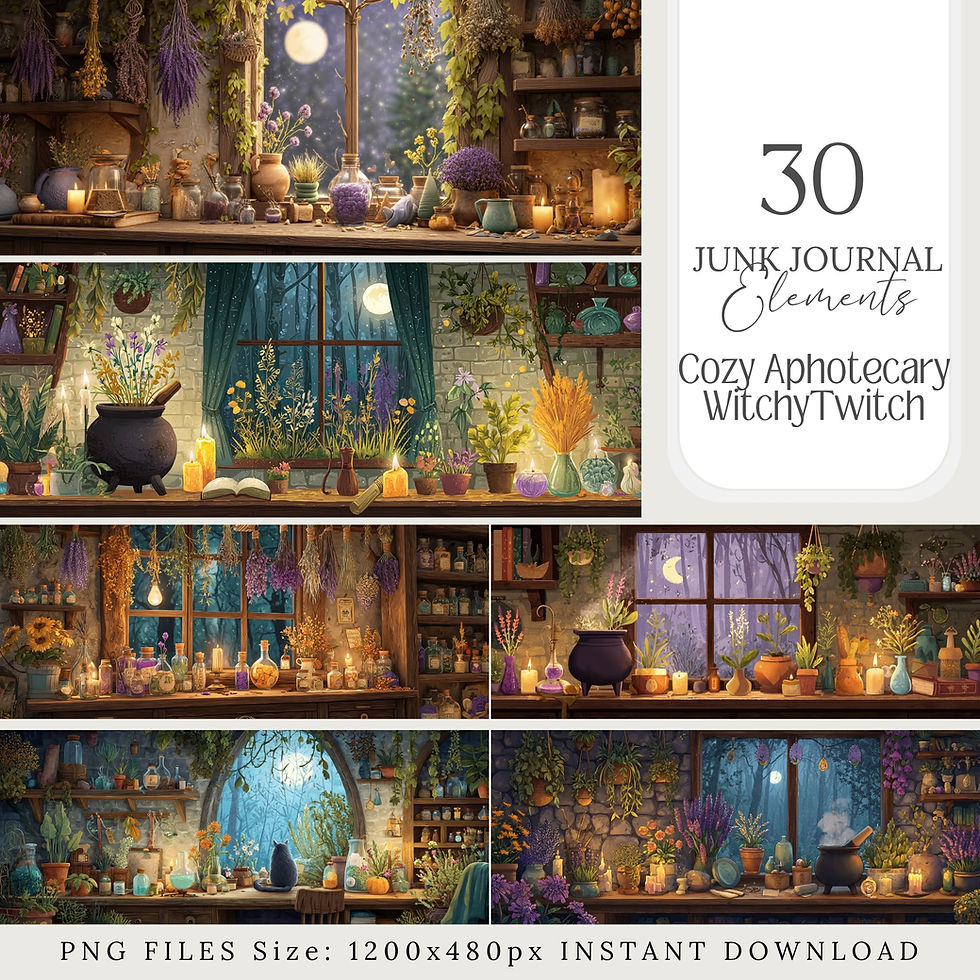 Thumbnail: Cozy Apothecary Witch Twitch Banners