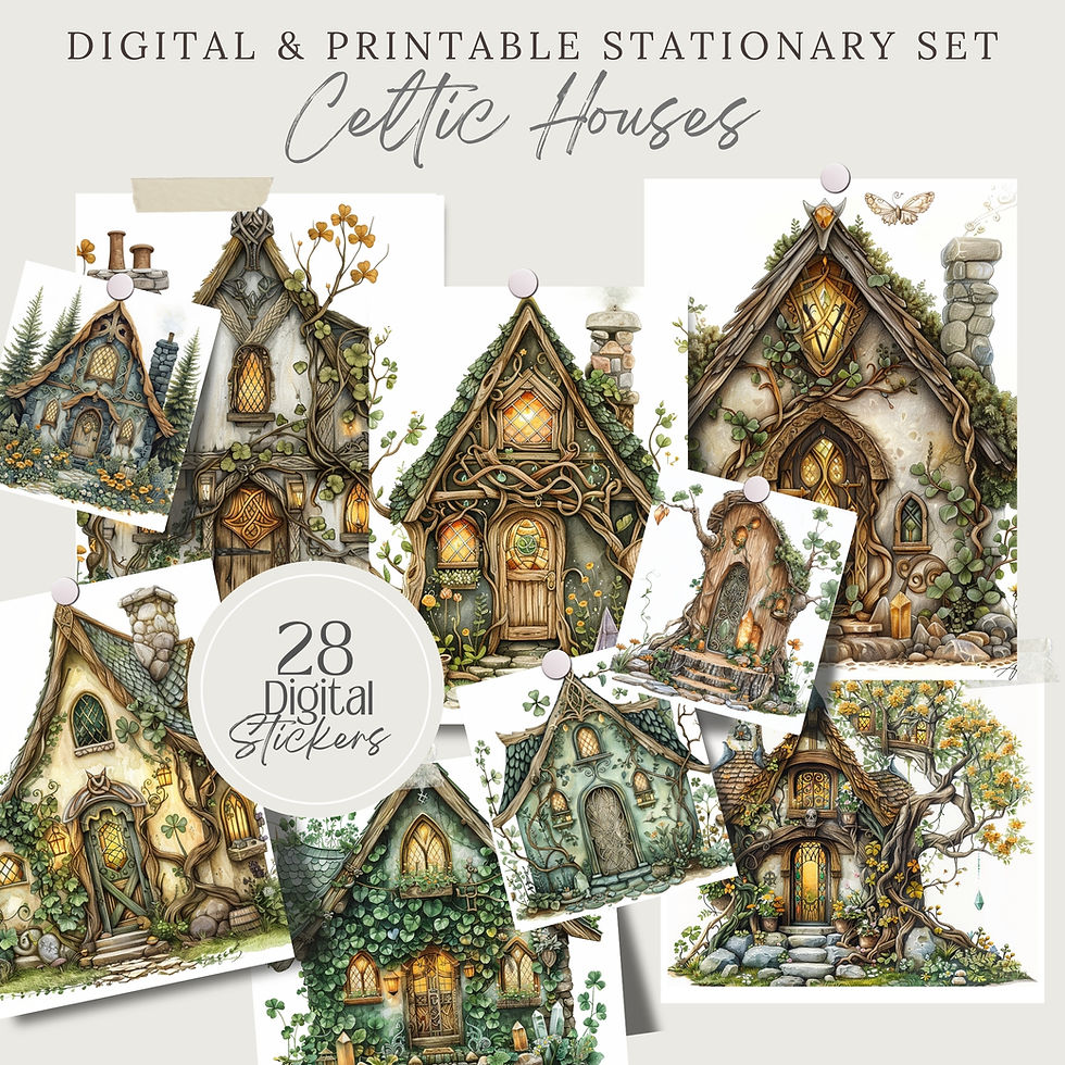 Miniatura: Celtic Houses Digital Stickers Set