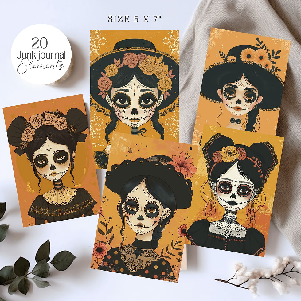 Miniatura: Sugar Skull Dolls 3 Illustrations Set