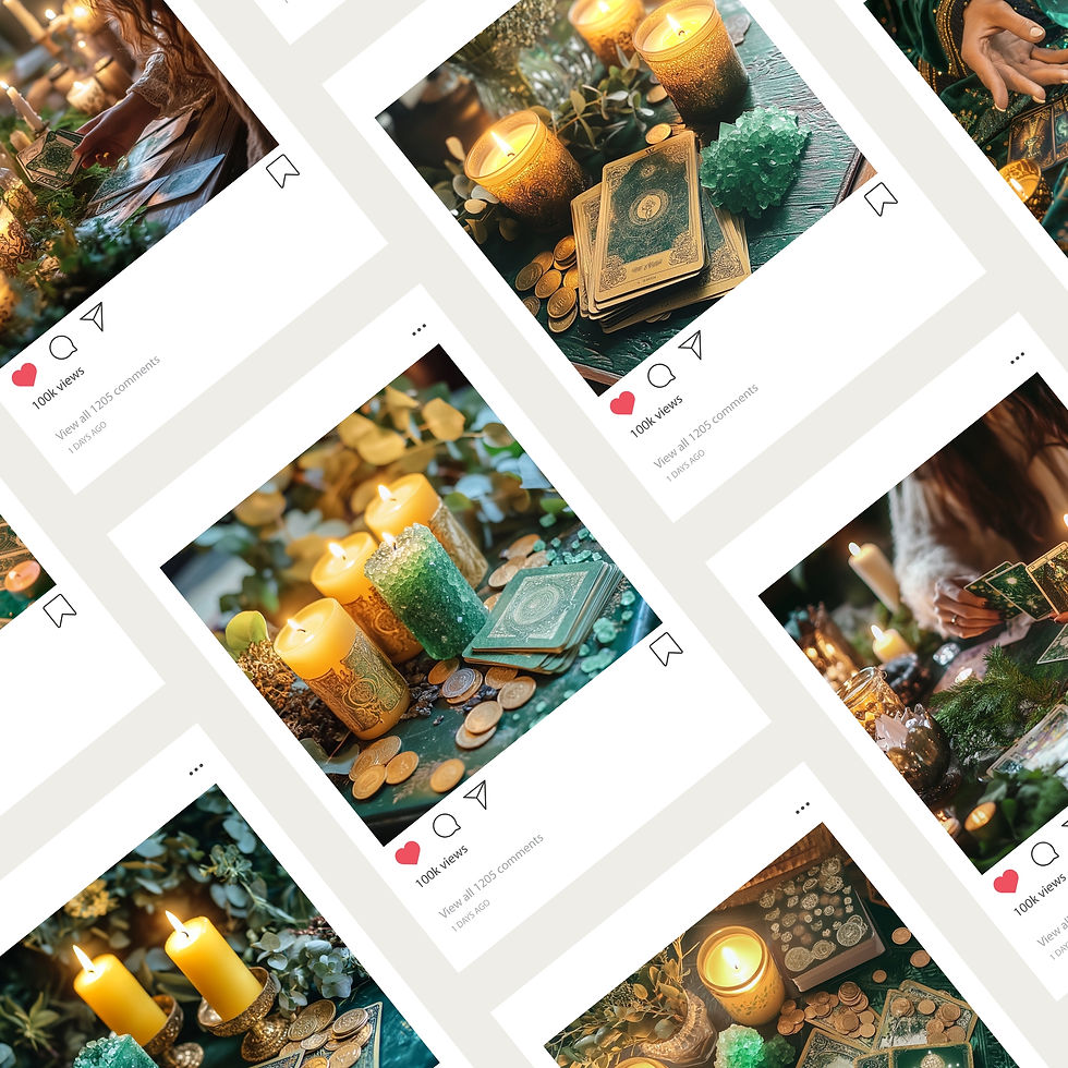 Thumbnail: Green And Gold Tarot Reader Stock photos