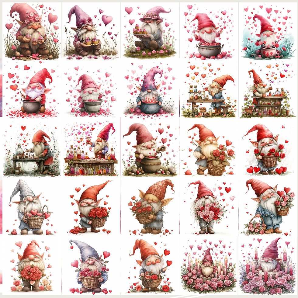 Thumbnail: Valentines Love Gnomes 100 clipart