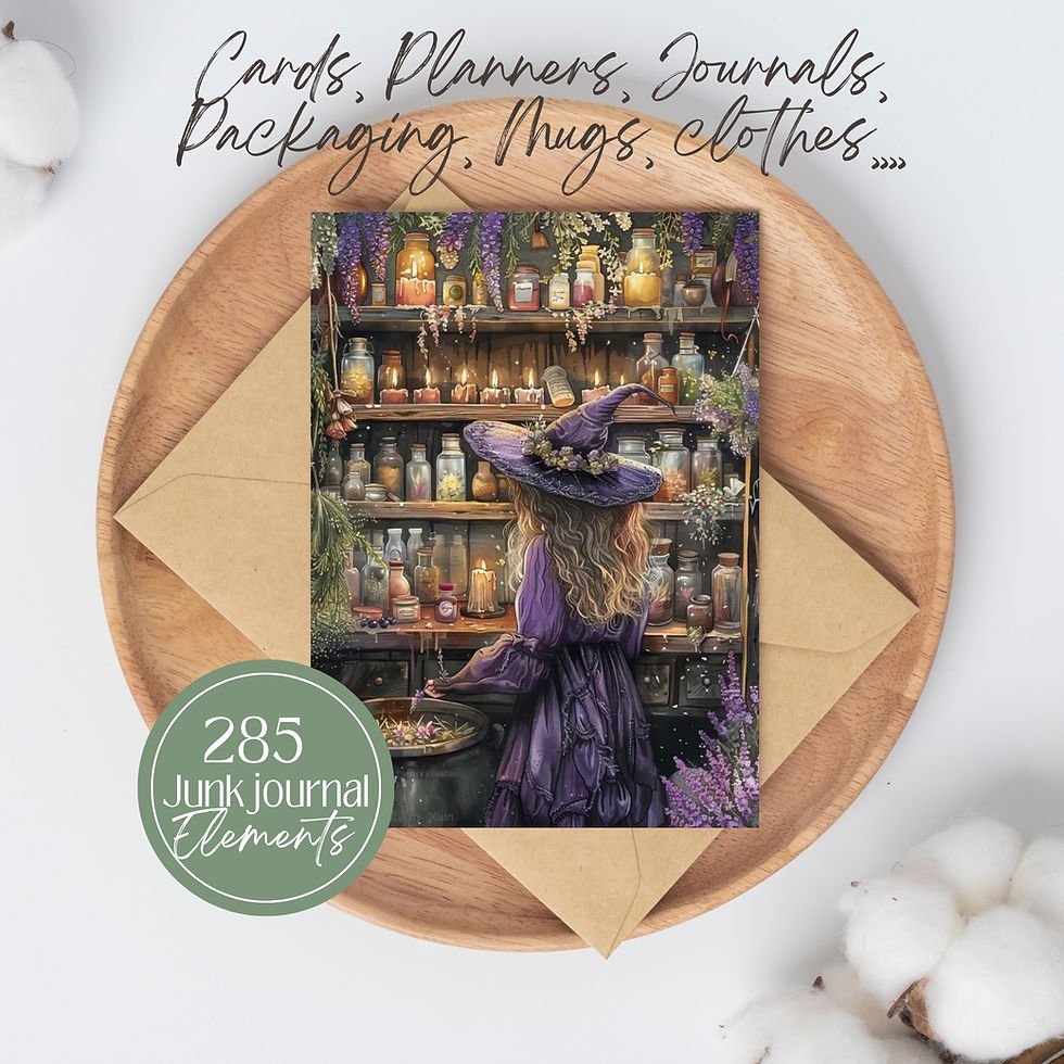 Miniatura: Green Herbalist Witch Stationary Set