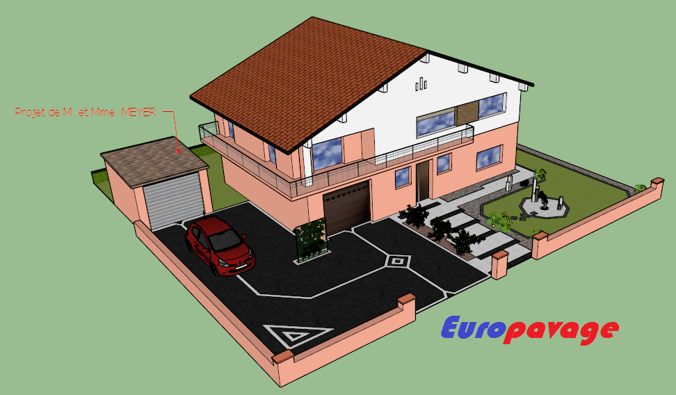 Simulation 3D Aménagement paysager Illzach 68