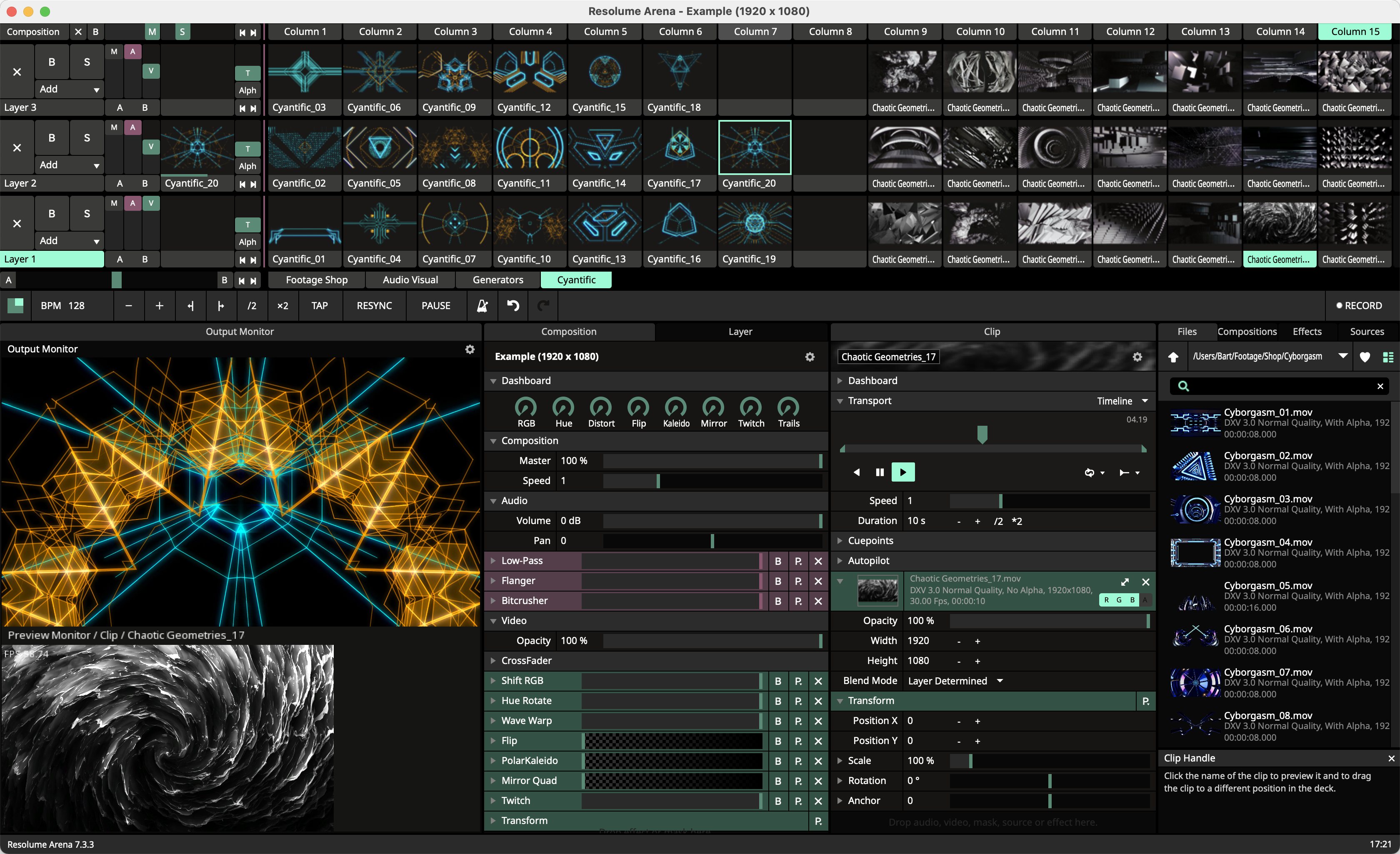 Logiciel VJ et mapping vidéo professionnel pour diffusion temps réel : concerts, salons, lancements de produits et installations immersives.