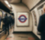 Latitude Music lessons logo on the platform of a london underground station
