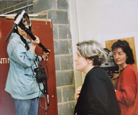 Christine Ballamy, Chrissie Stansfield and Gill Booth making film