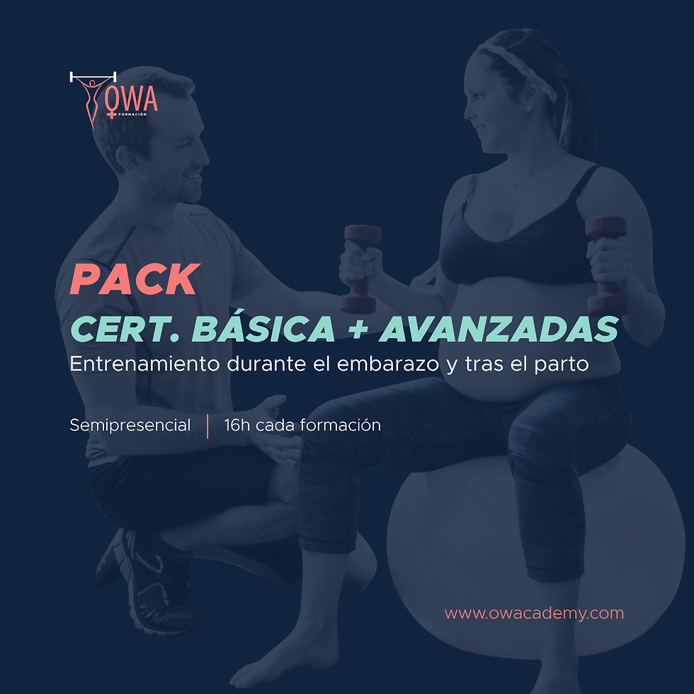 PACK CERTIFICACIÓN BÁSICA ENTRENAMIENTO DURANTE EL EMBARAZO Y TRAS EL PARTO + CERTIFICACIONES AVANZADAS
