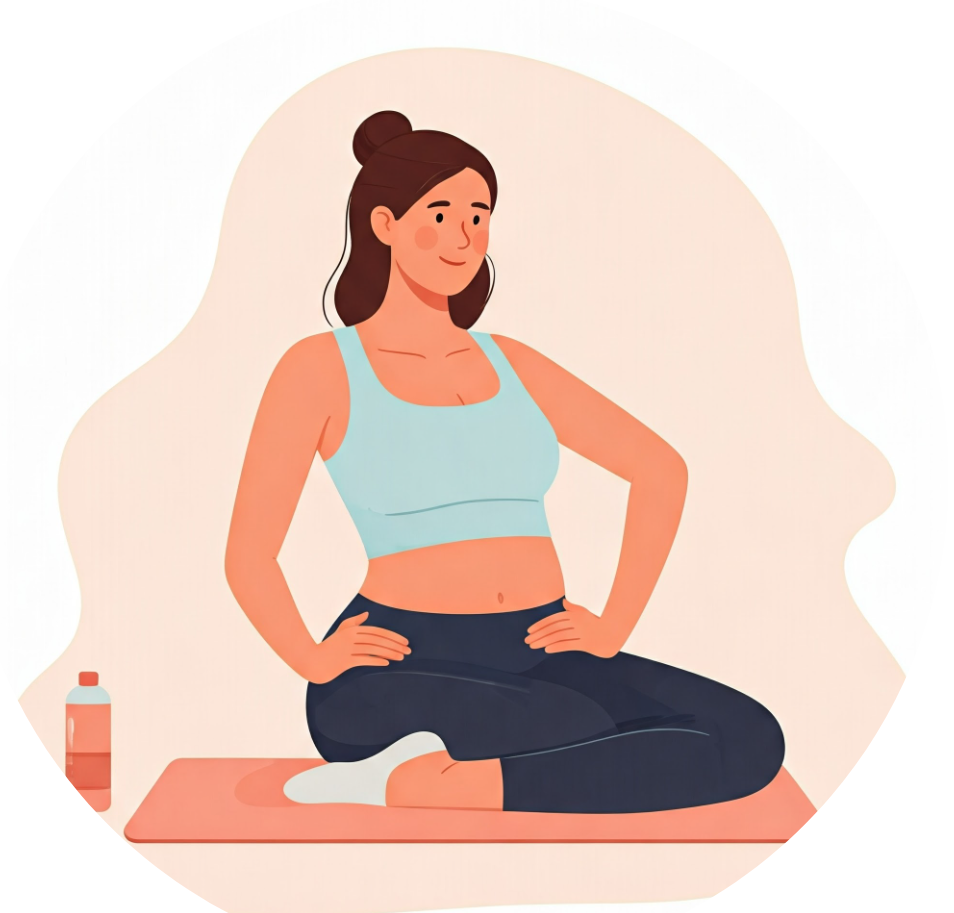 Mujer postparto entrenando