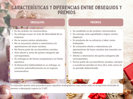 Características y diferencias entre obsequios y premios