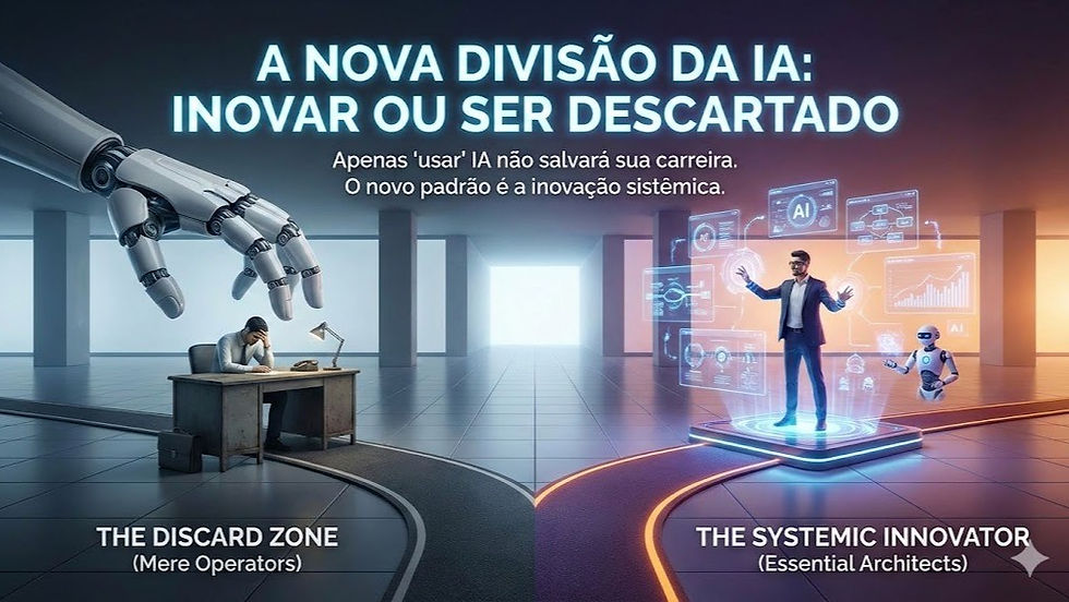 A realidade imperativa da Inovação: Por que apenas "Usar" IA não salvará sua Carreira