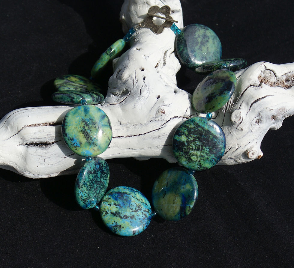 Miniaturbild: Chrysokoll-Kette von Mayd in Germany Edelsteinschmuck