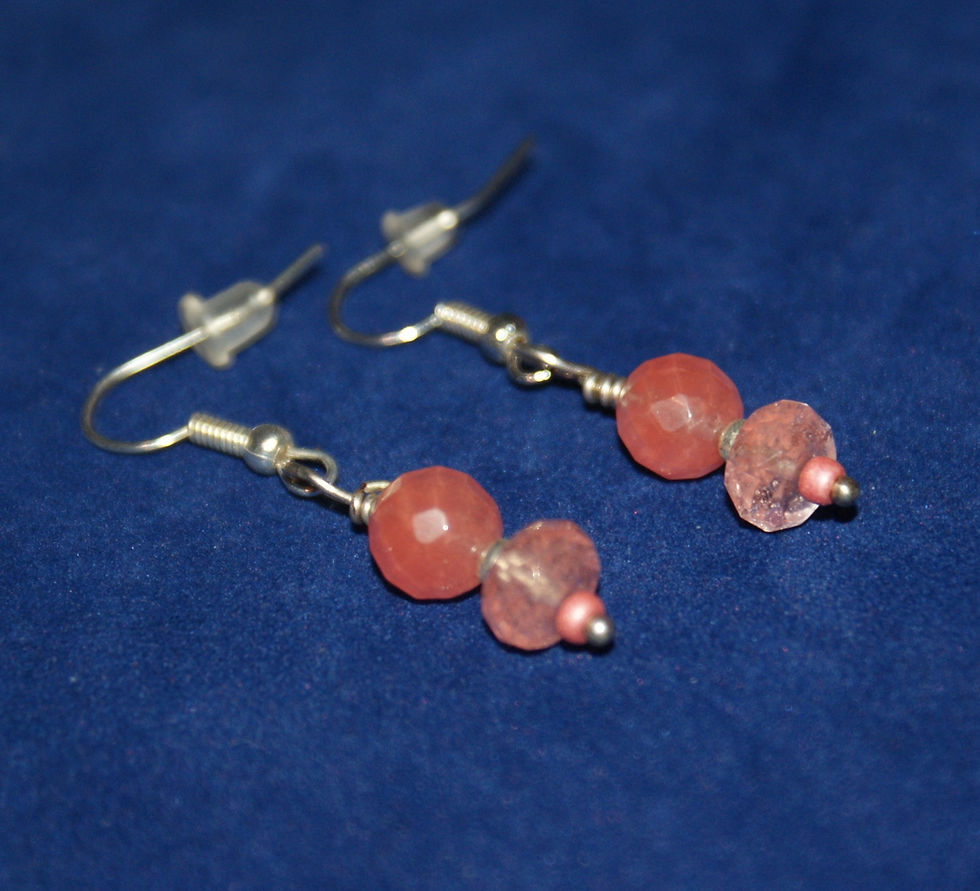 Erdbeerquarz-Ohrhänger