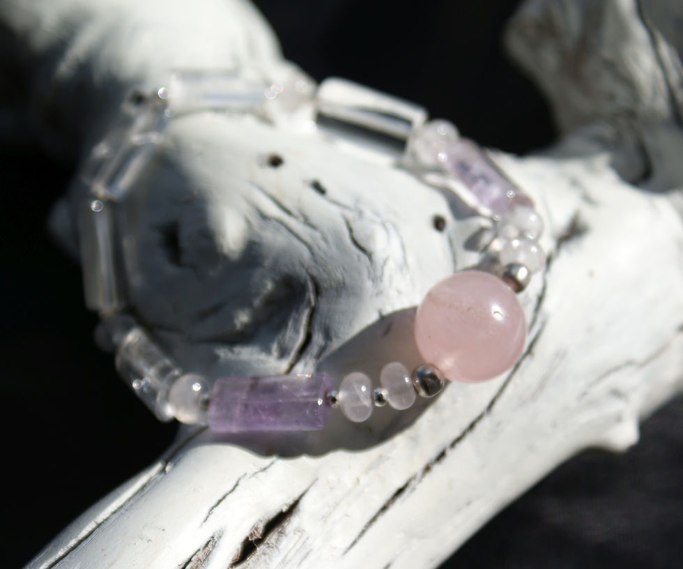 Miniaturbild: Rosenquarz-Amethyst-Armband