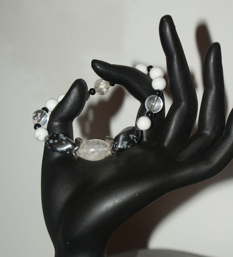Miniaturbild: Obsidian-Bergkristall-Armband von Mayd in Germany Edelsteinschmuck