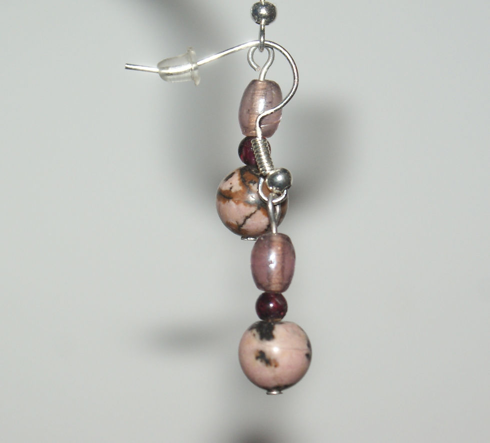 Miniaturbild: Ohrhänger aus Rhodonit von Mayd in Germany Edelsteinschmuck