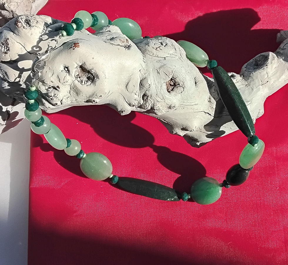 Miniaturbild: Aventurin-Ozeanjaspis-Halskette - Mayd in Germany Schmuck