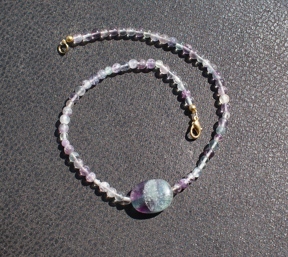 Choker-Halskette aus Fluorit von Mayd in Germany Edelsteinschmuck