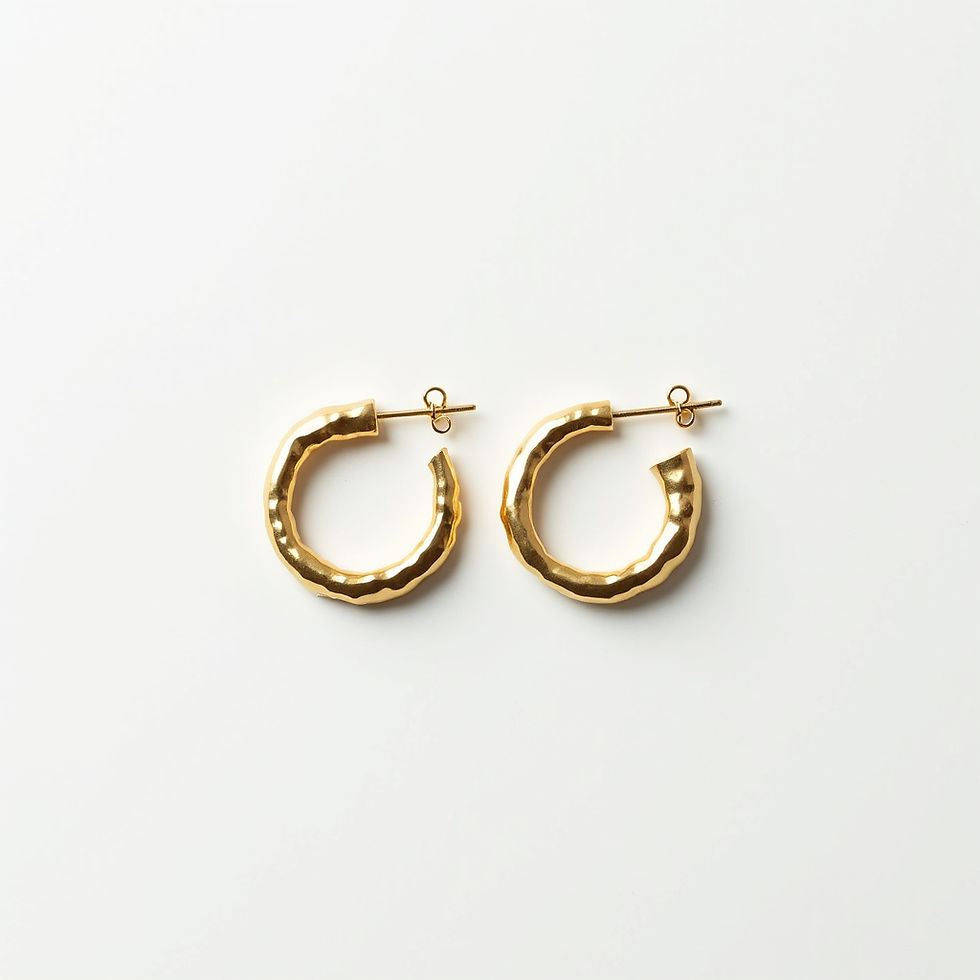Hammered Gold Hoops