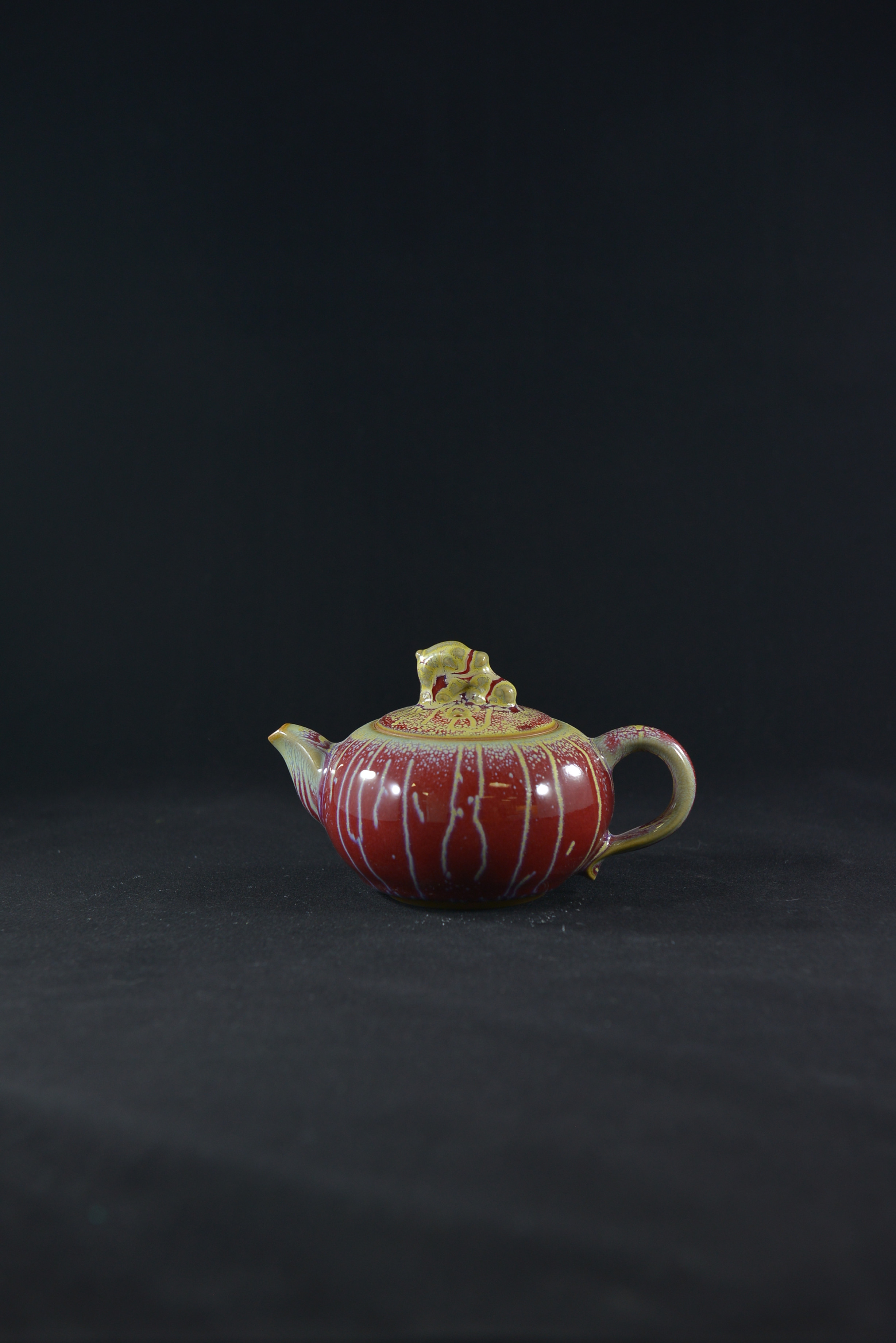 Jun Porcelain Teapot from Song Dynasty Royal Kiln -"Pot of Ruyi", Red