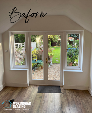 Profile 22 white uPVC French doors, installed in Wokingham