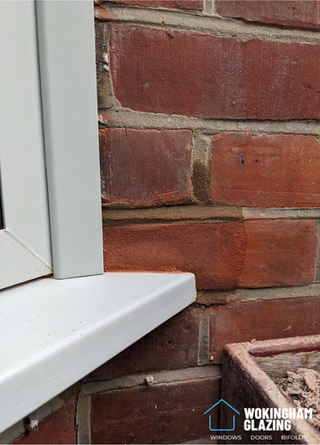 Sash horn detail on uPVC casement window