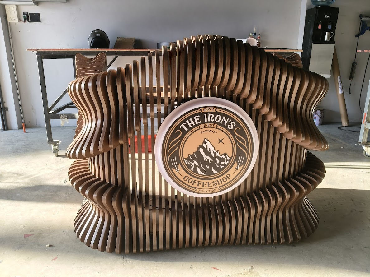 Parametric DJ Booth with Lightbox Logo