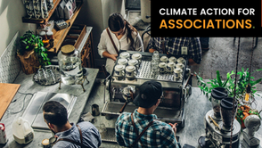 A small business taking climate action and decarbonising. An SME starting its net zero journey. A coffee shop serving coffee in a sustainable way. 