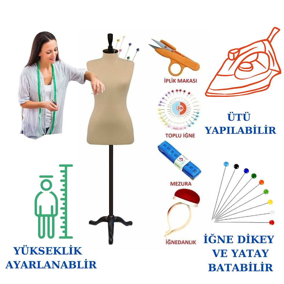 Dikiş Setli Süngerli İğne Batabilen Terzi Mankeni
