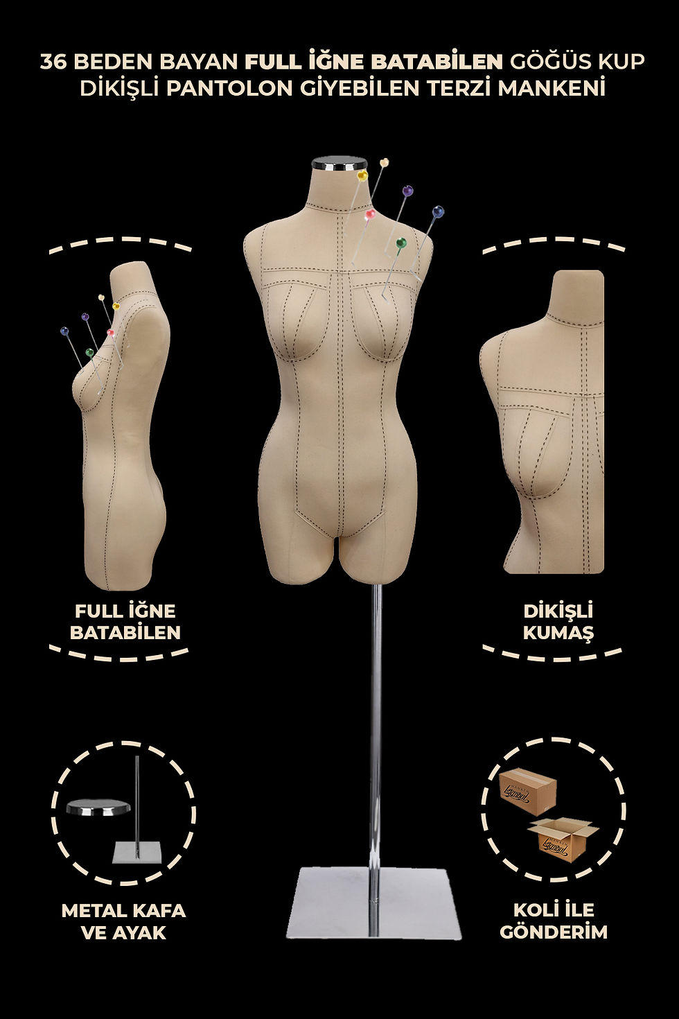 36 Beden Profesyonel Süngerli Alt Ve Üst Grup Dikişli Terzi Mankeni