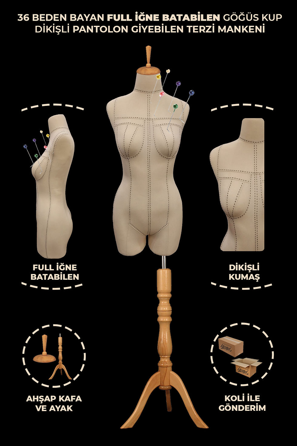 36 Beden Profesyonel Süngerli Alt Ve Üst Grup Dikişli Terzi Mankeni