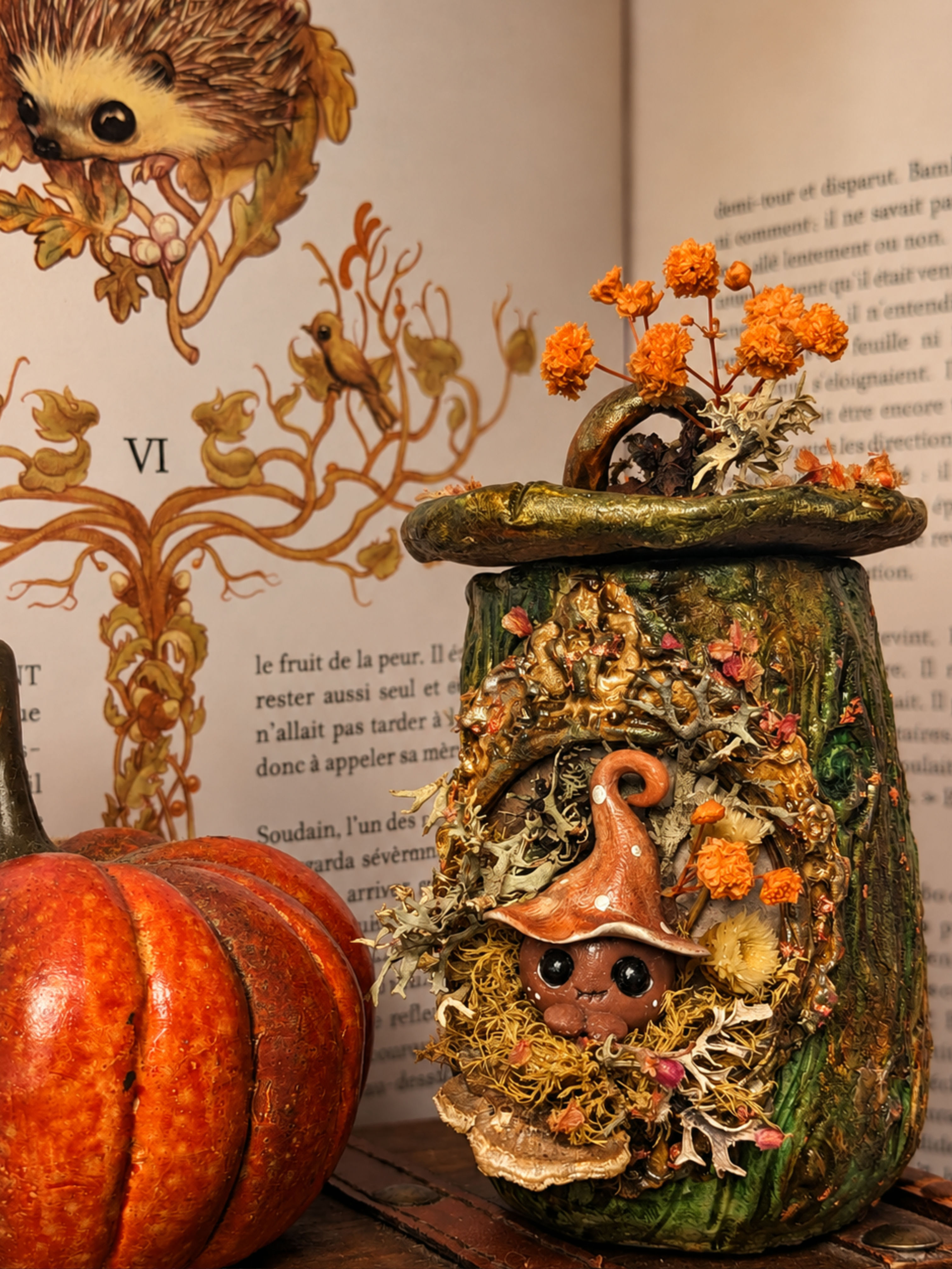 Le petit Champ' mignon dans sa Chaumière d' Automne (Petite boîte à trésors)