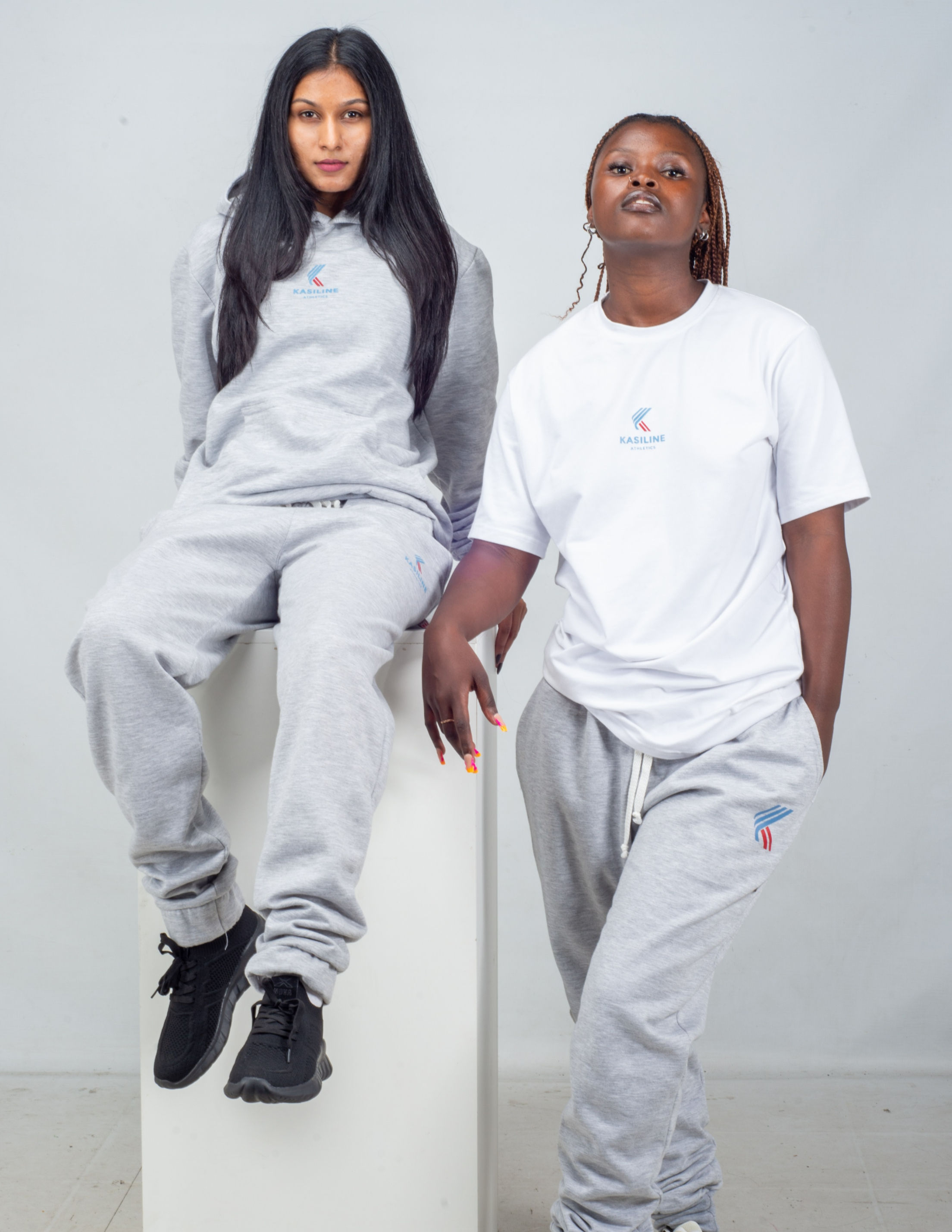 Unisex Grey Fitted Sweat Pants