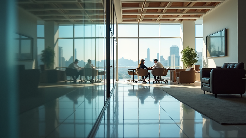 Eye-level view of a modern law office in Rio de Janeiro