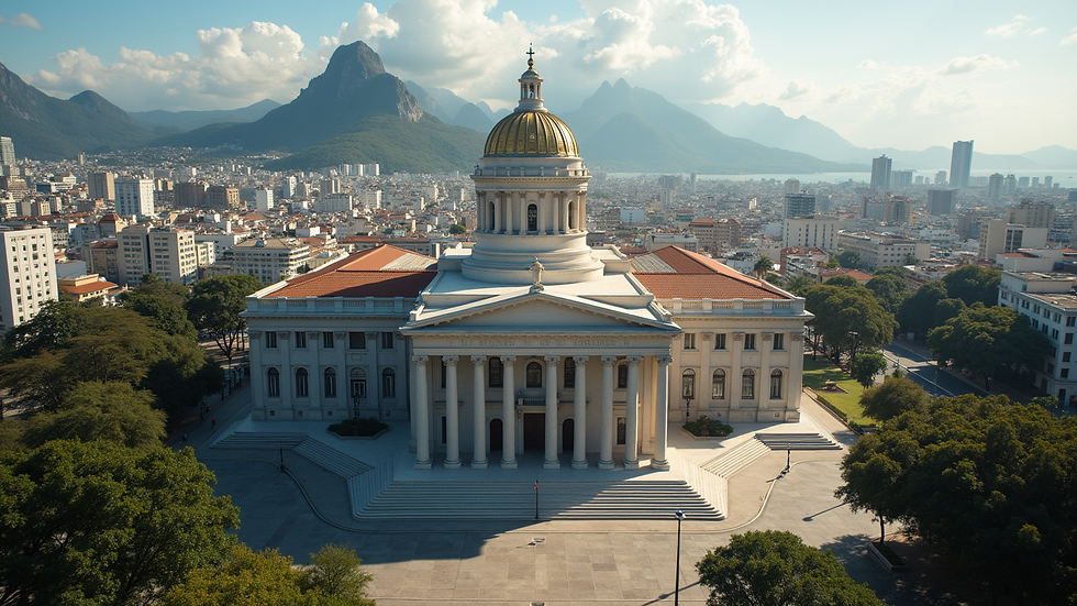 High angle view of Rio de Janeiro's courthouse building