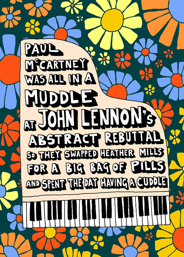 Angry Dan | Lunchtime Limerick | Artist | Illustration | Poem | Paul McCartney | John Lennon | Heather Mills