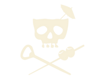 pirate skull logo with cocktail