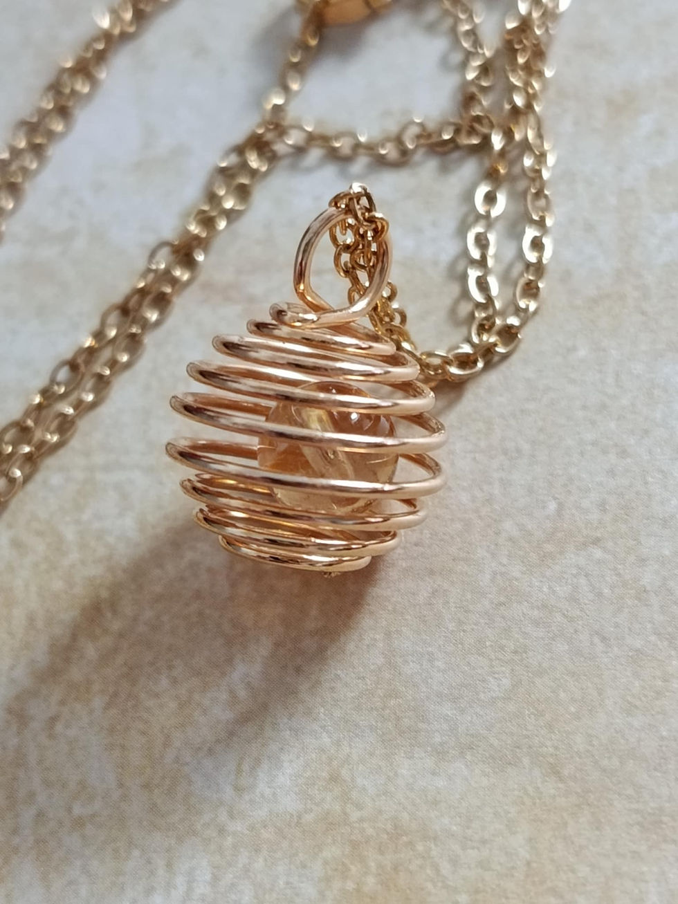 Miniature : Collier "cage spirale" et citrine naturelle