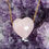 Miniature : Collier cœur  en quartz rose