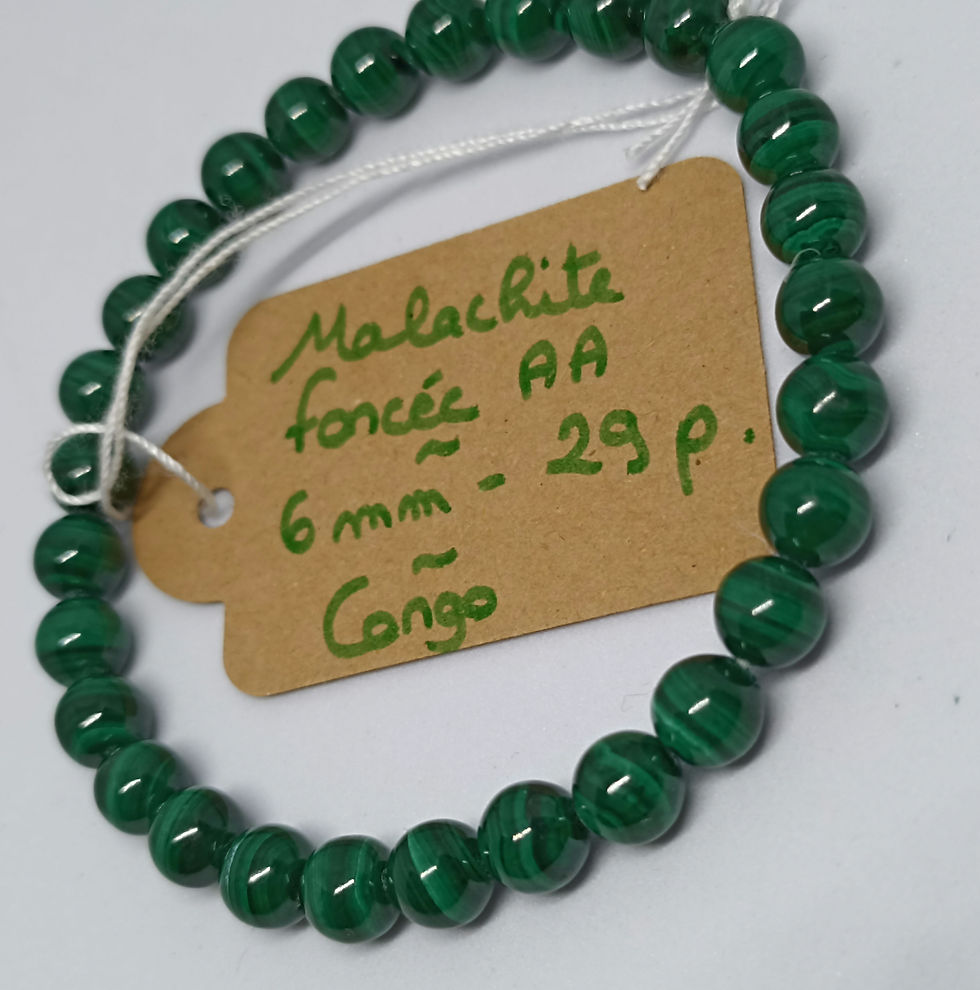 Miniature : Bracelet en pierres naturelles malachite, qualité AA , origine Congo